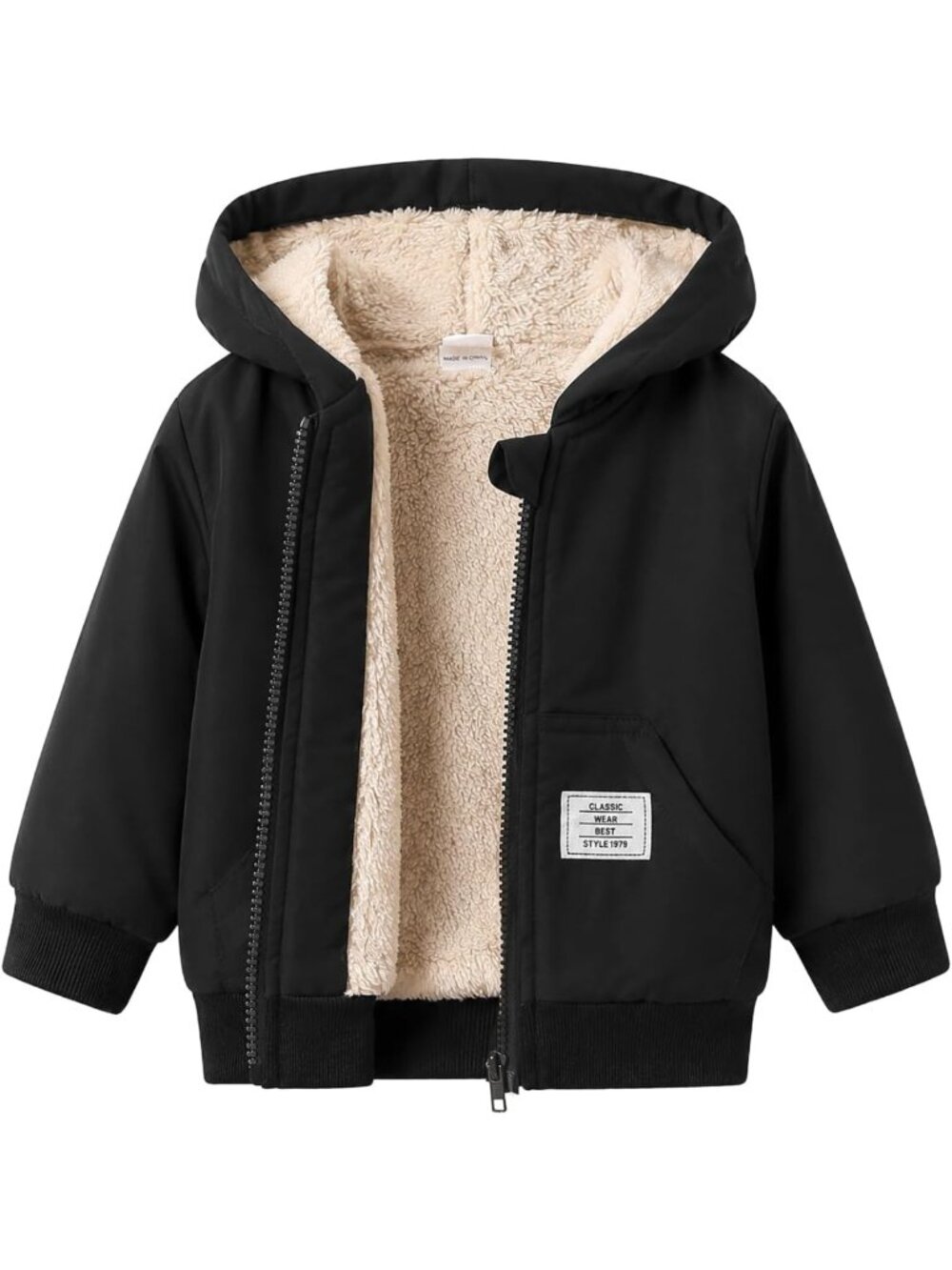 Cozy Fleece Hooded Jacket for Toddlers 1-6 Years - Perfect for Spring, Fall